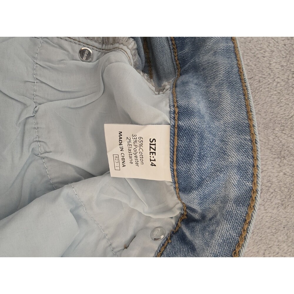 DOKOTOO Women’s Jeans‎ Size 14 Light Wash Distressed Cropped Wide Leg 242 - Picture 6 of 7